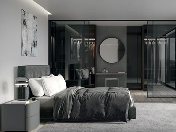 SEURAT - Fabric bed with upholstered headboard by Febal Casa - view 2